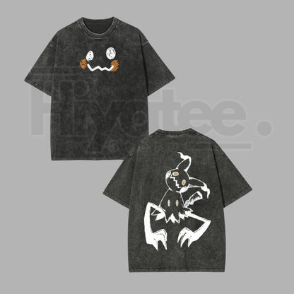 "Pocket Monsters" Vintage Washed T-Shirt – Batik Cotton Oversized Streetwear