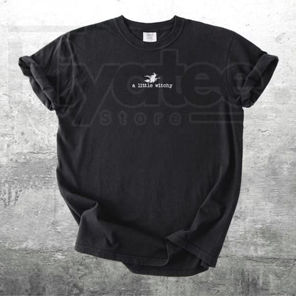 Witch Halloween Shirt A Little Witchy Spooky Season Trendy Oversize Tee