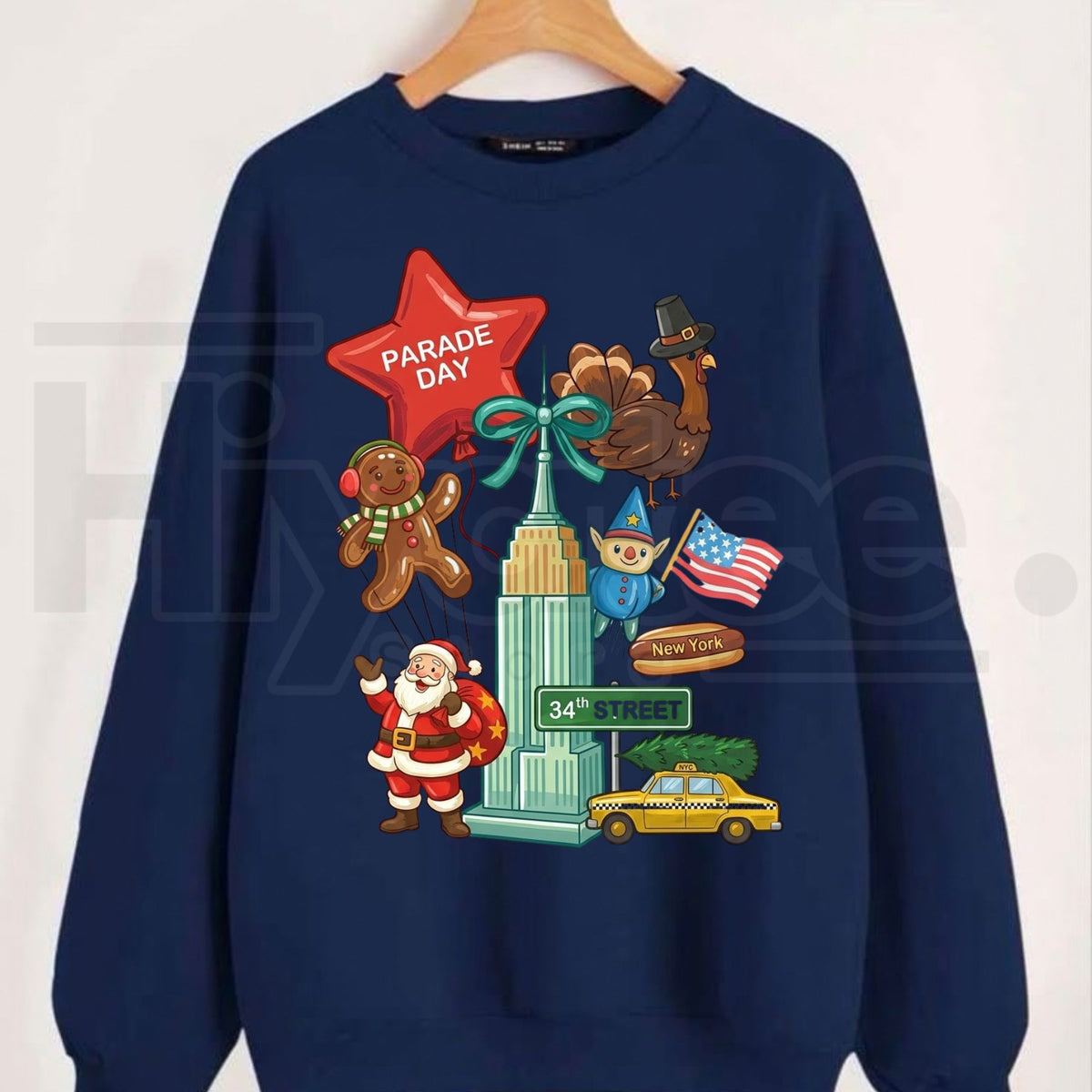 Thanksgiving Day Parade Sweatshirt, Vintage New York Holiday Graphic Pullover