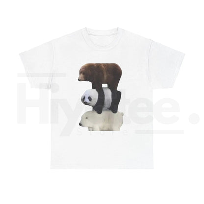 Stacked Bears Graphic Tee – Cute Polar, Panda & Brown Bear Unisex Shirt