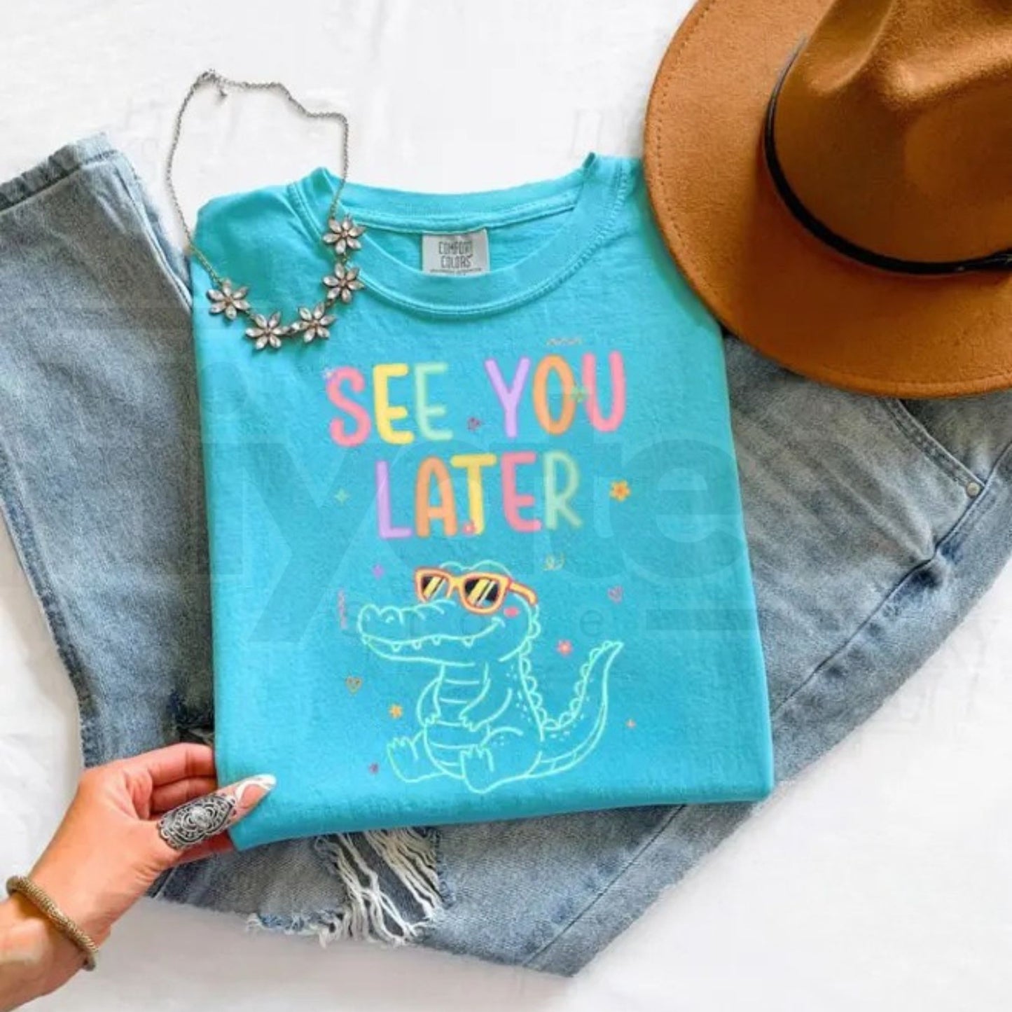 Comfort Colors® See You Later Shirt – Retro Teacher Summer Alligator Graphic Tee