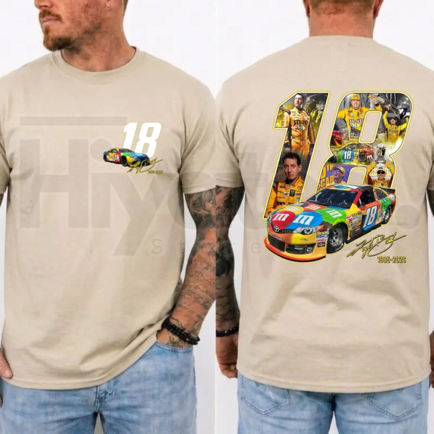 Kyle Busch 18 Tribute T-Shirt – Rowdy NASCAR Racing Legend Graphic Tee
