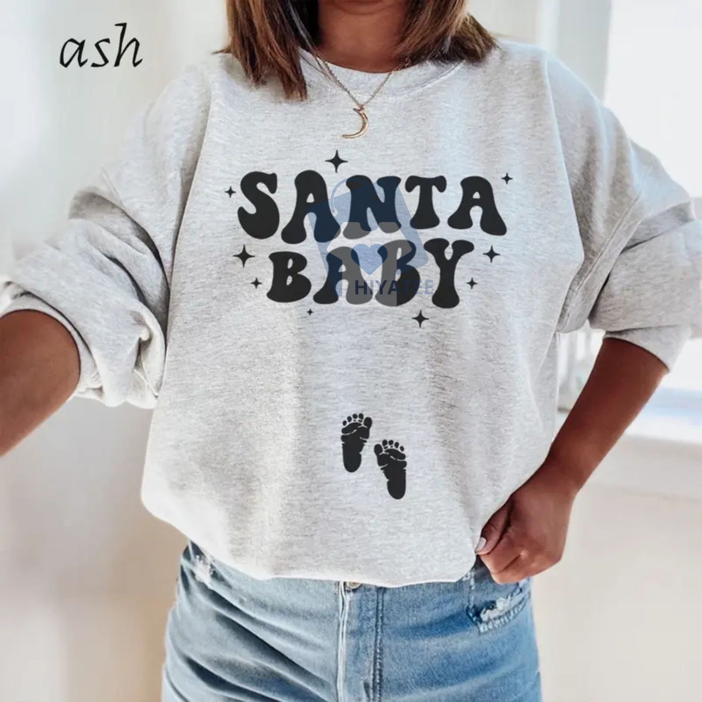 Christmas Pregnancy Announcement Sweatshirt – Santa Baby Shirt, Festive Pregnant Tee, New Mom Baby Announcement, Christmas Maternity