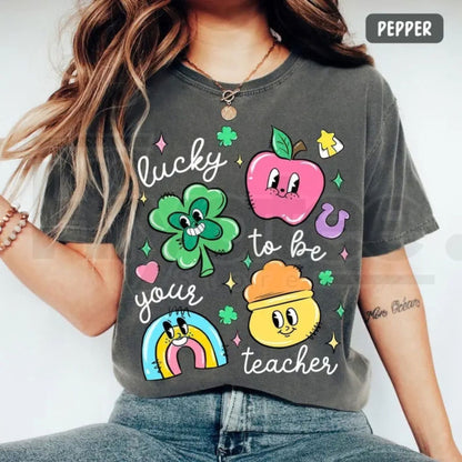 Comfort Colors® St. Patrick’s Day Teacher Shirt – Lucky to Be Your Teacher Tee, Cute Irish Shamrock Educator Gift
