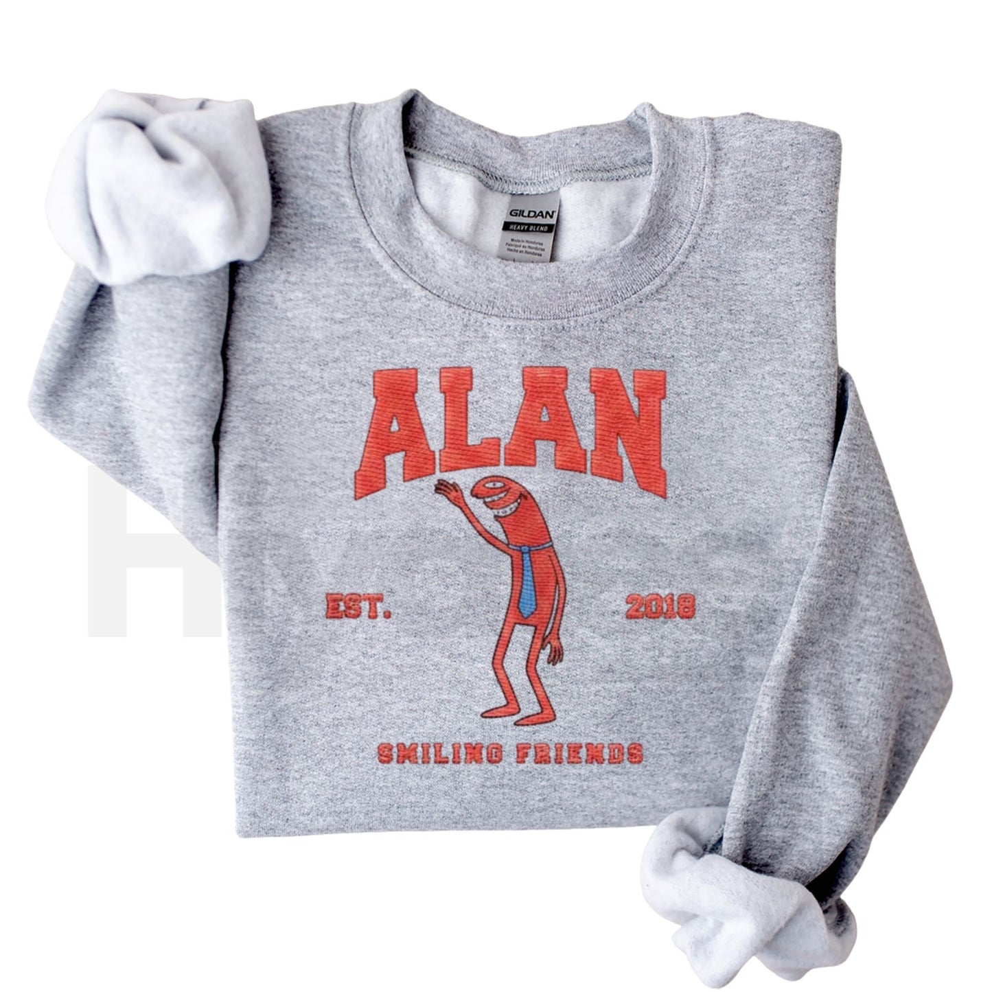 Smiling Friends Embroidered Sweater – Cute 2025 Christmas Friendship Crewneck