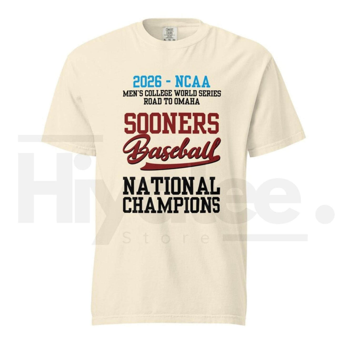 Sooners Baseball 2026 MCWS National Champions Comfort Colors T-Shirt – Vintage Collegiate Baseball Championship Fan Tee