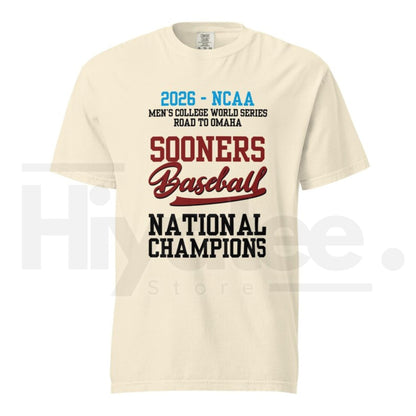 Sooners Baseball 2026 MCWS National Champions Comfort Colors T-Shirt – Vintage Collegiate Baseball Championship Fan Tee