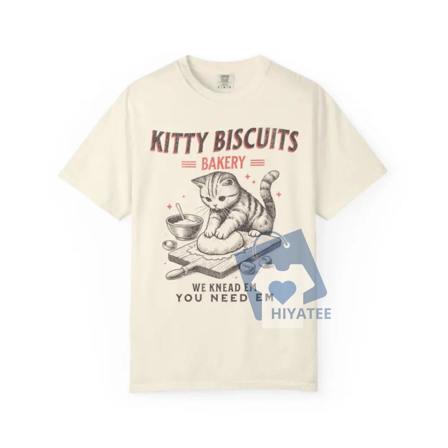 Cat Biscuit Shirt – Cute Kitty Bakery Retro Graphic T-Shirt, Vintage Style Cat Lover Tee
