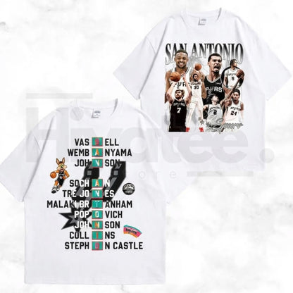 Retro Texas Basketball T-Shirt – Vintage Double-Sided Sports Fan Streetwear Tee