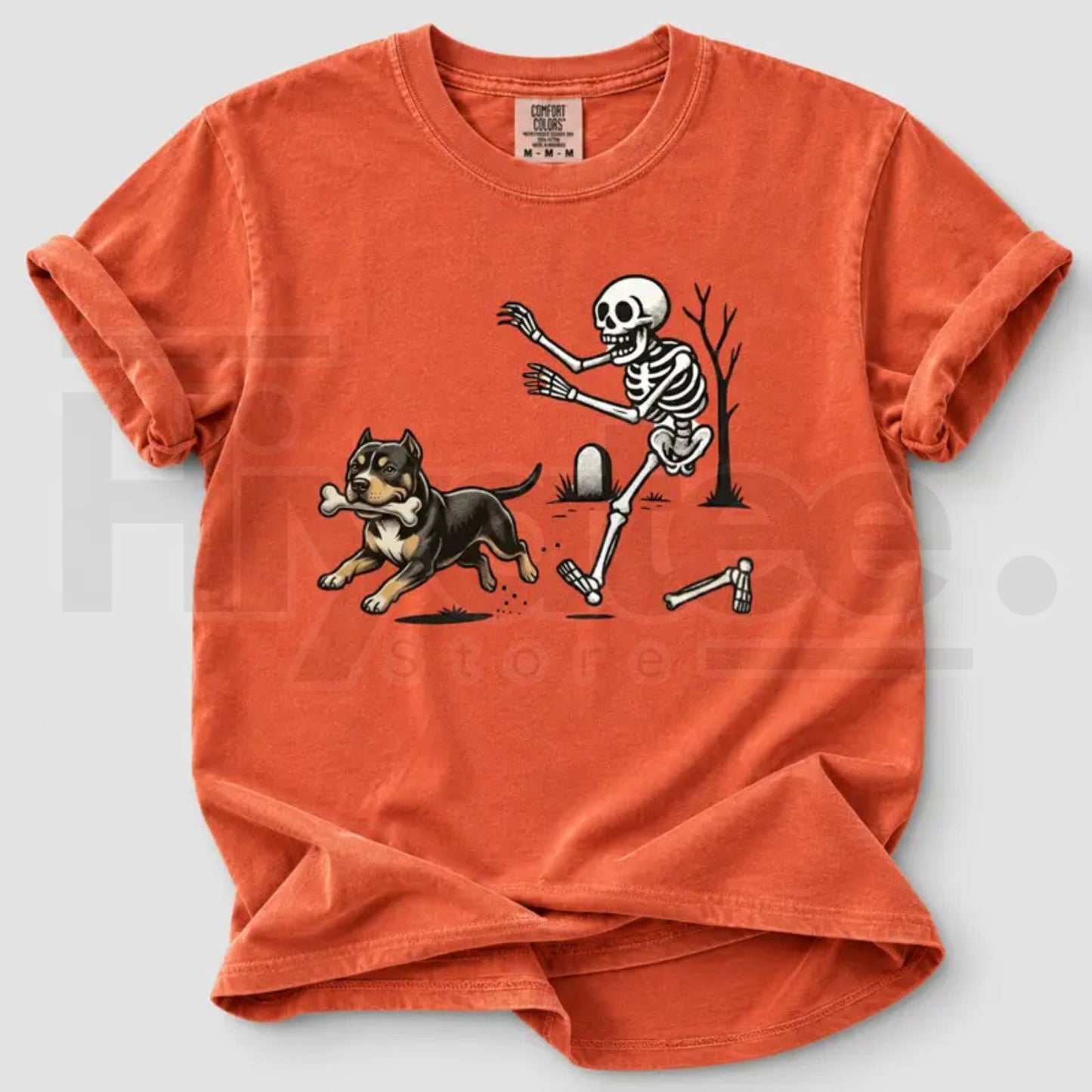 Comfort Colors 50+ Dog Breeds Halloween Skeleton Tee