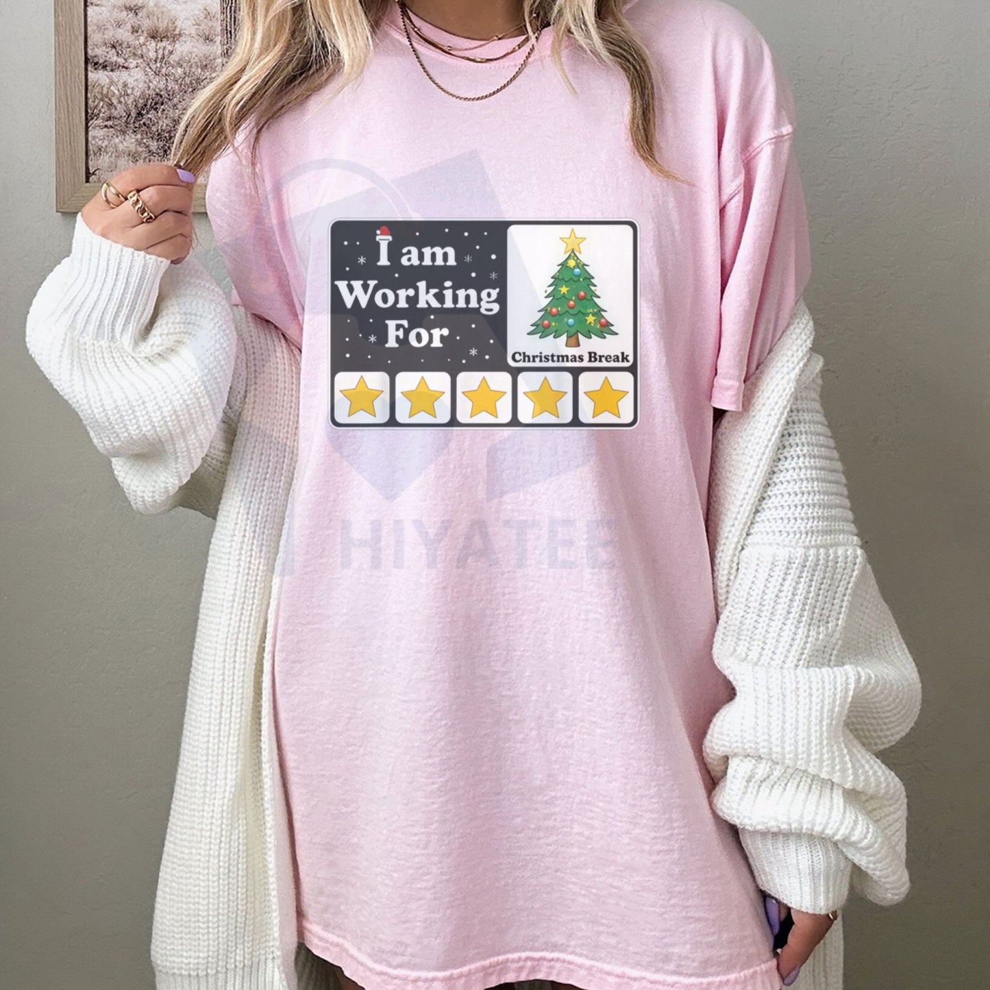 "I Am Working For Christmas Break" Shirt – Holiday Cheer Funny Statement Tee