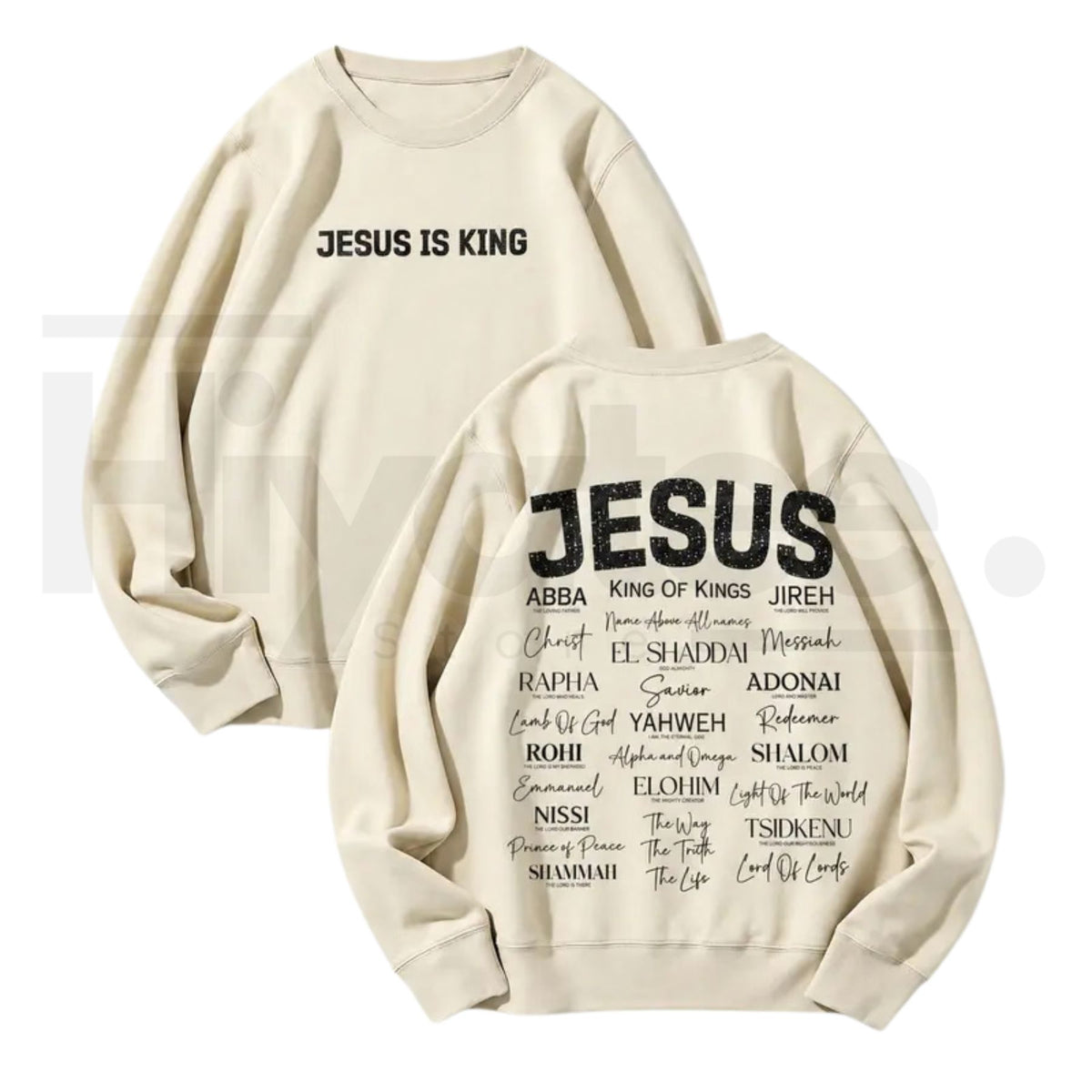 Jesus Is King Back Print Faith Crewneck Sweatshirt – Christian Aesthetic Graphic Sweater for Men & Women