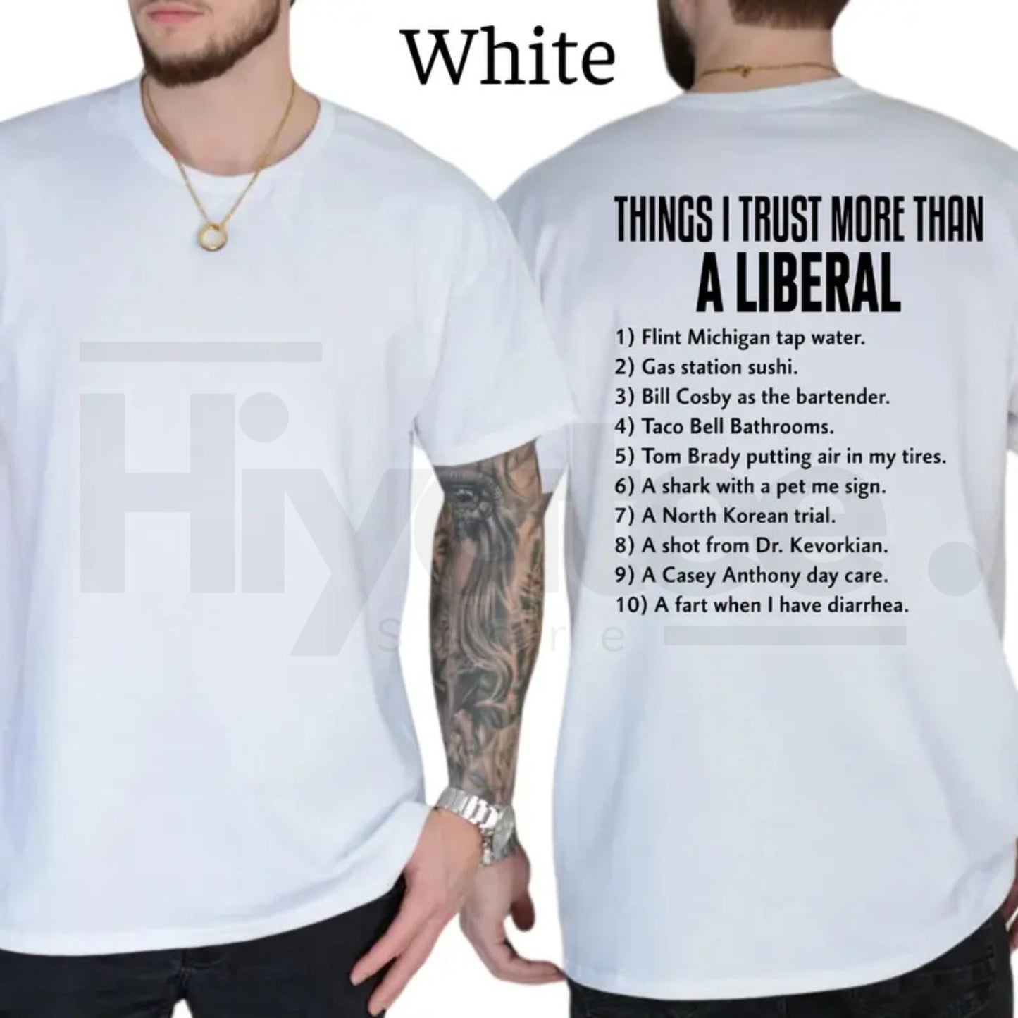 Things I Trust More Than A Liberal T-Shirt – Funny Conservative Patriot Men’s Tee, Sarcastic Political Graphics Shirt