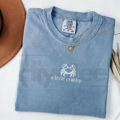 Comfort Colors® A Little Crabby Shirt – Minimalist Beach T-Shirt, Funny Coastal Summer Aesthetic Tee
