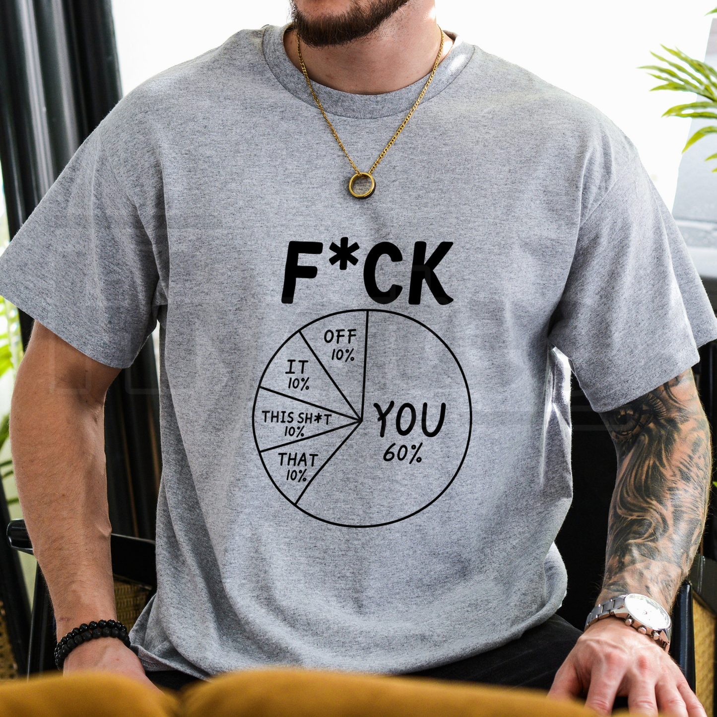 No F*cks Given Pie Chart T-Shirt – Funny Sarcastic Graphic Tee