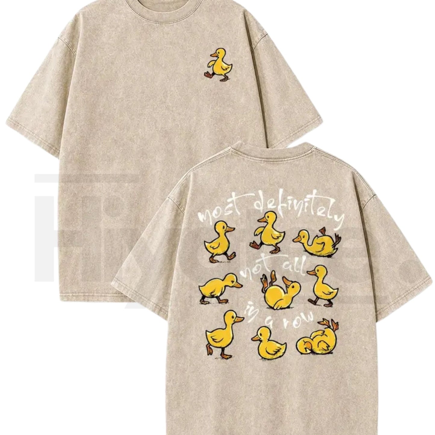 Vintage Acid Wash Pink Funny Ducks In A Row Graphic Tee – Chaotic Energy Y2K Oversized Cotton Shirt