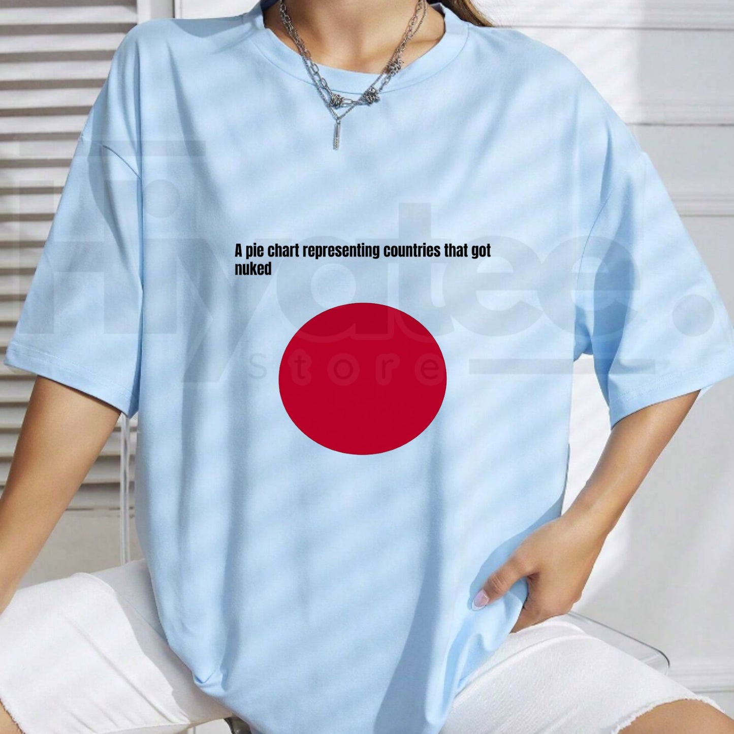 Funny History Meme T-Shirt – Japan Flag Pie Chart Countries Got Nuked Graphic Tee
