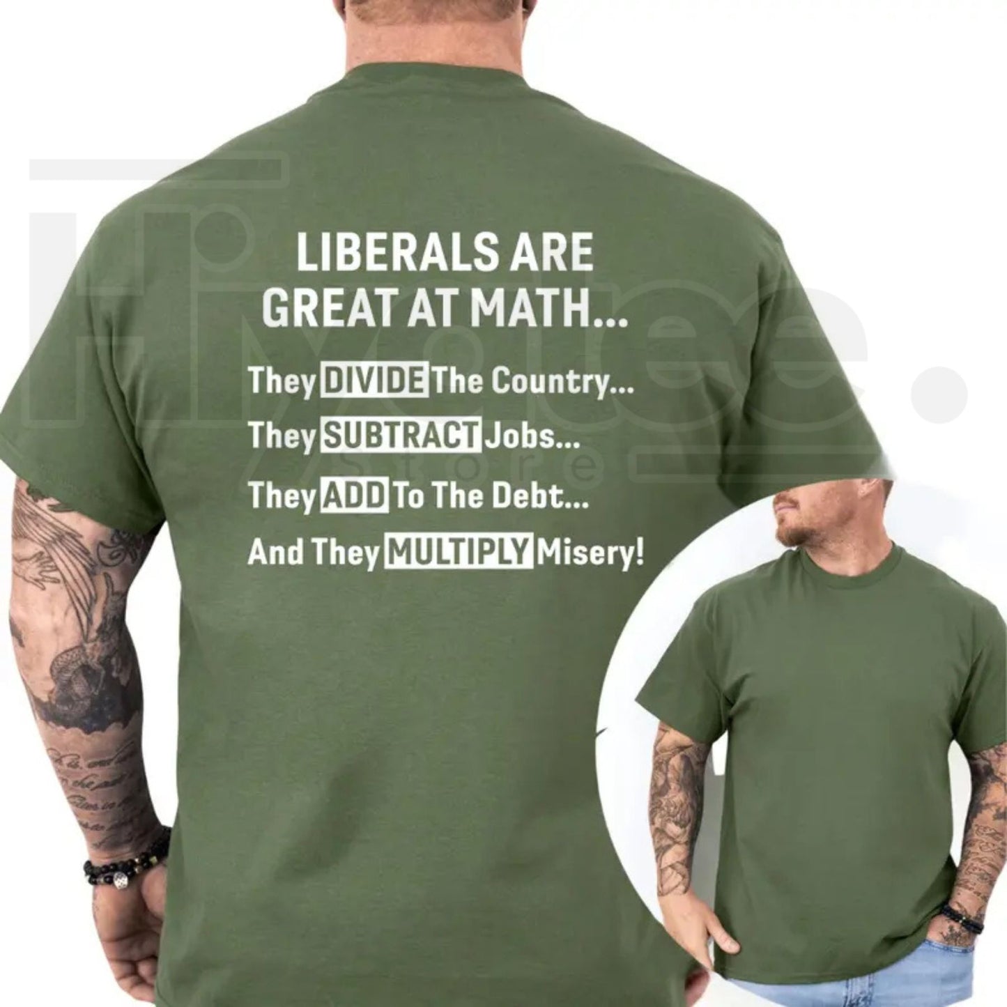 "Liberals Are Great At Math" – Funny Sarcastic Conservative Graphic Top