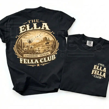 Comfort Colors® Ella Fella Club Texas Western Graphic Tee – Cowboy Rodeo Desert Shirt