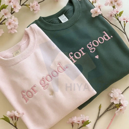 "For Good" Embroidered Wicked Sweatshirt – Broadway Musical Crewneck, Theater Fan Gift