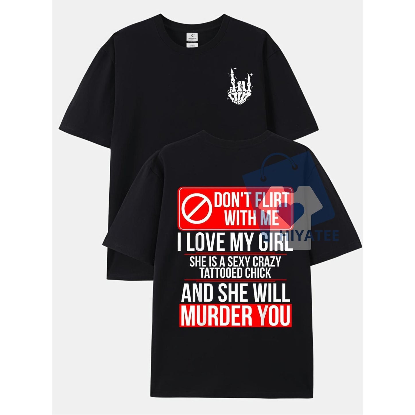 Tattooed Couple Matching T-Shirts – Fun Boyfriend & Girlfriend Graphic Tees for Stylish Pairs