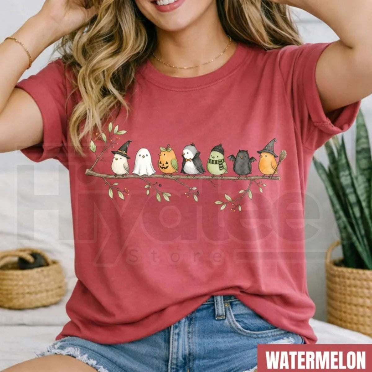 Comfort Colors Halloween Birds on a Branch Spooky Tee