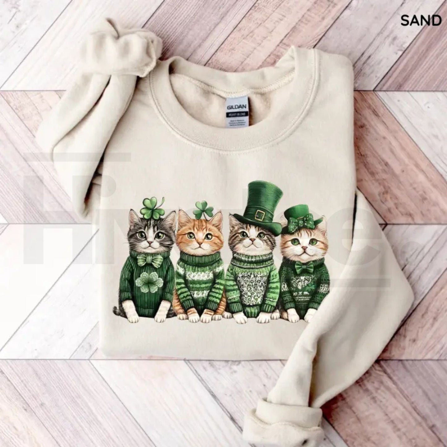 St. Patrick’s Day Cats Sweatshirt: Funny Irish Shamrocks Crewneck