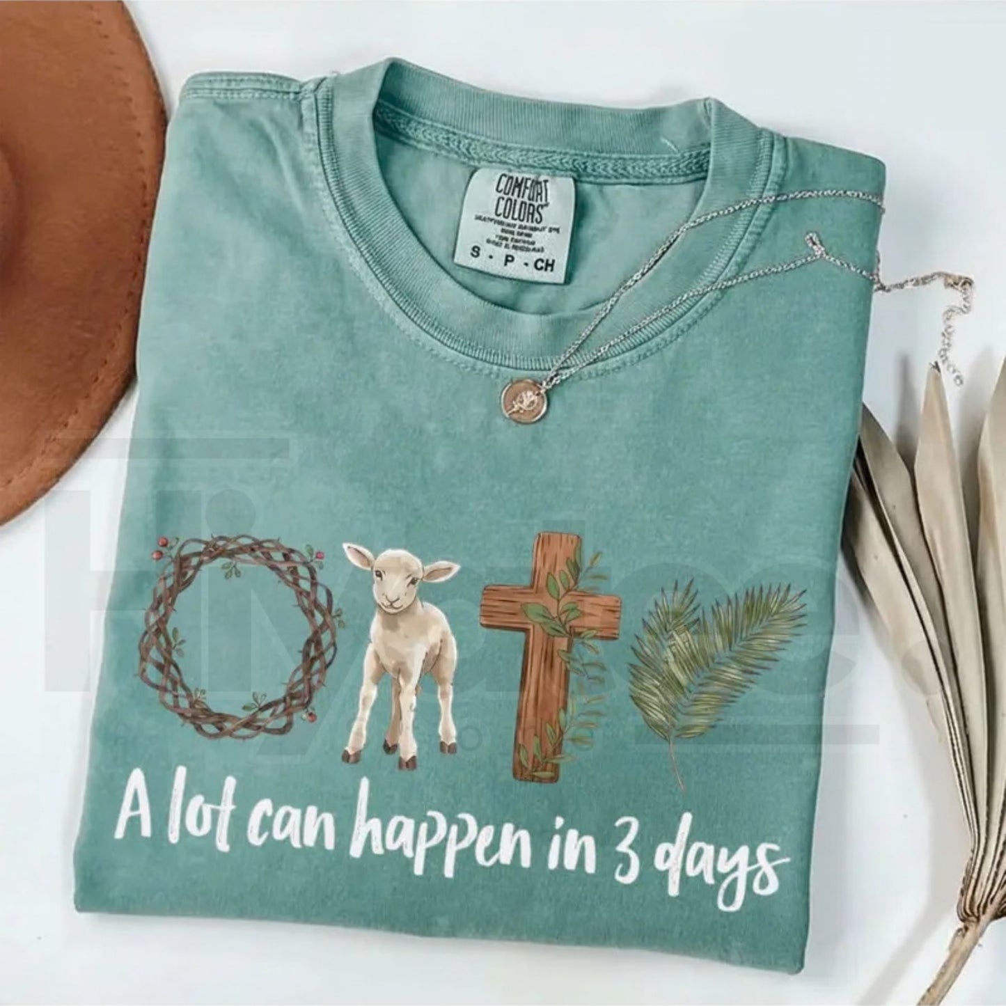 Easter Christian Shirt Comfort Colors® Crimson Tee – A Lot Can Happen in 3 Days Religious Graphic T-Shirt, Resurrection Sunday Gift