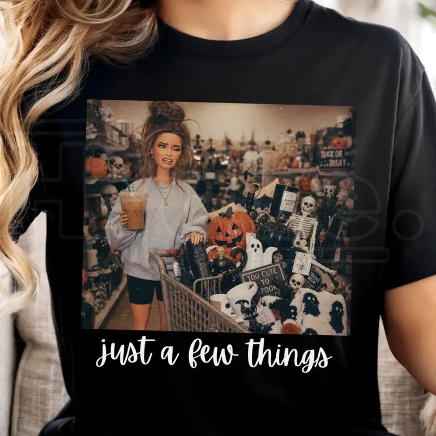 Comfort Colors Just A Few Things Halloween Doll Face T-Shirt