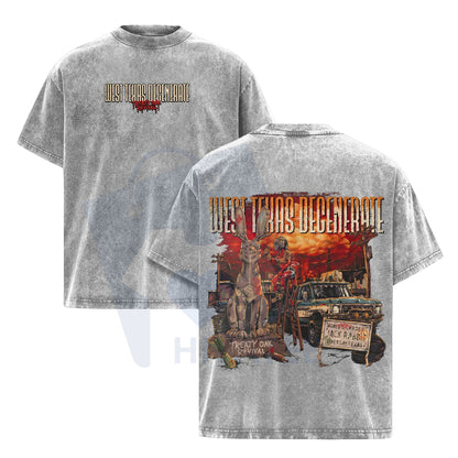 Treaty Oak Revival "West Texas Degenerate" T-Shirt – Acid Wash Oversize Country Rock Tee