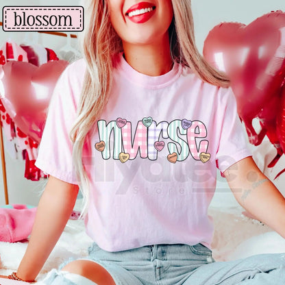 Comfort Colors® Nurse Valentine's Day Candy Heart Shirt
