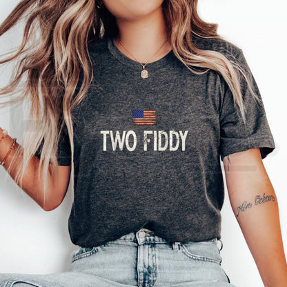 Two-Fiddy 250th Anniversary T-Shirt – Funny 4th of July Patriotic Tee, Humorous Independence Day Graphic Shirt for Men & Women