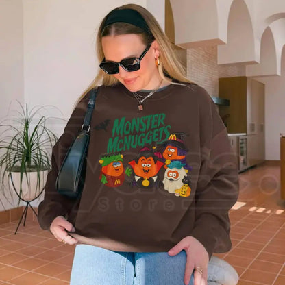Vintage Halloween Nuggets Sweatshirt – 90s Spooky Monster Nuggets Crewneck, Retro Summerween Graphic Shirt