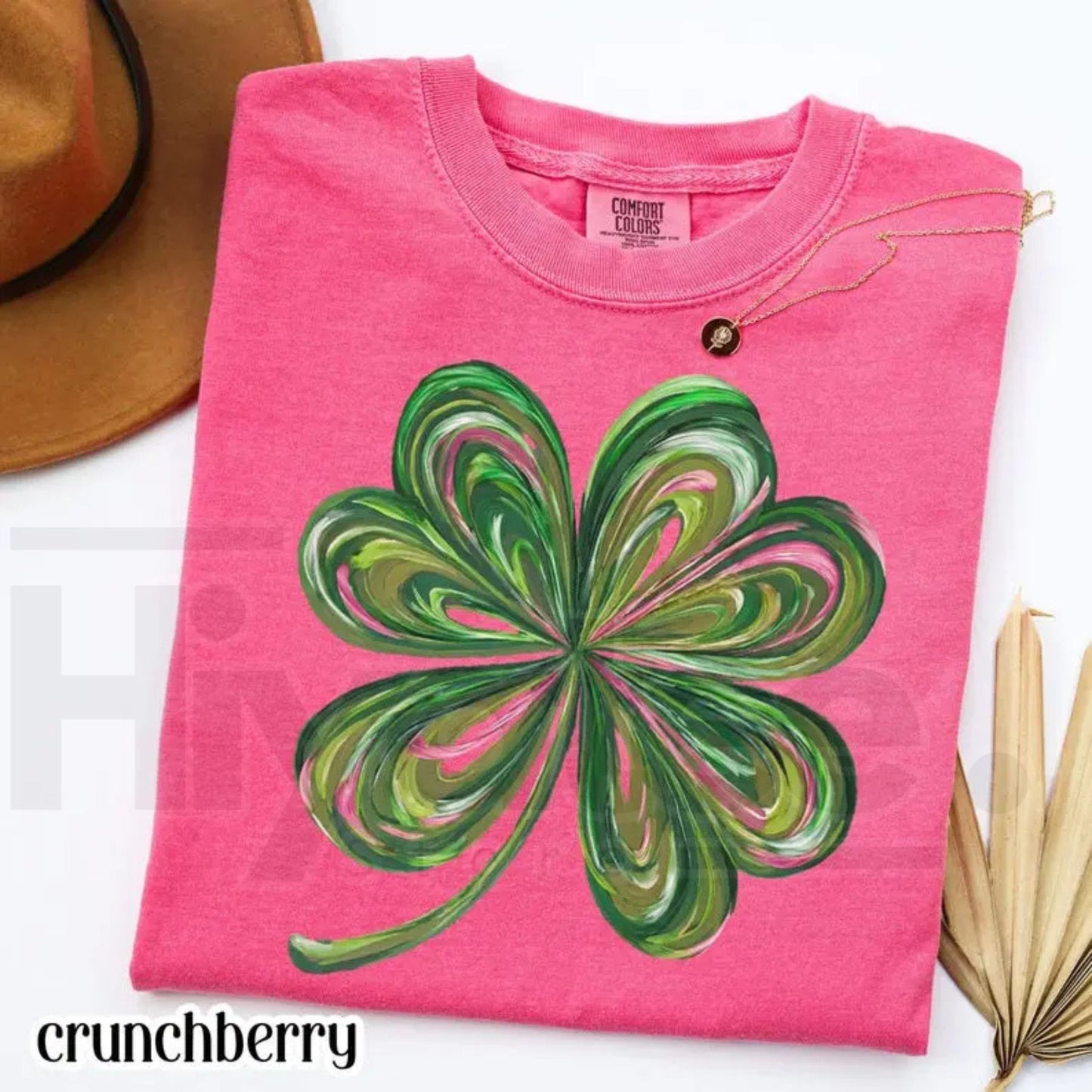 Comfort Colors® Lucky Shamrock T-Shirt – Retro Saint Patrick's Day Party Tee, Cute Irish Shenanigans Four Leaf Clover Shirt