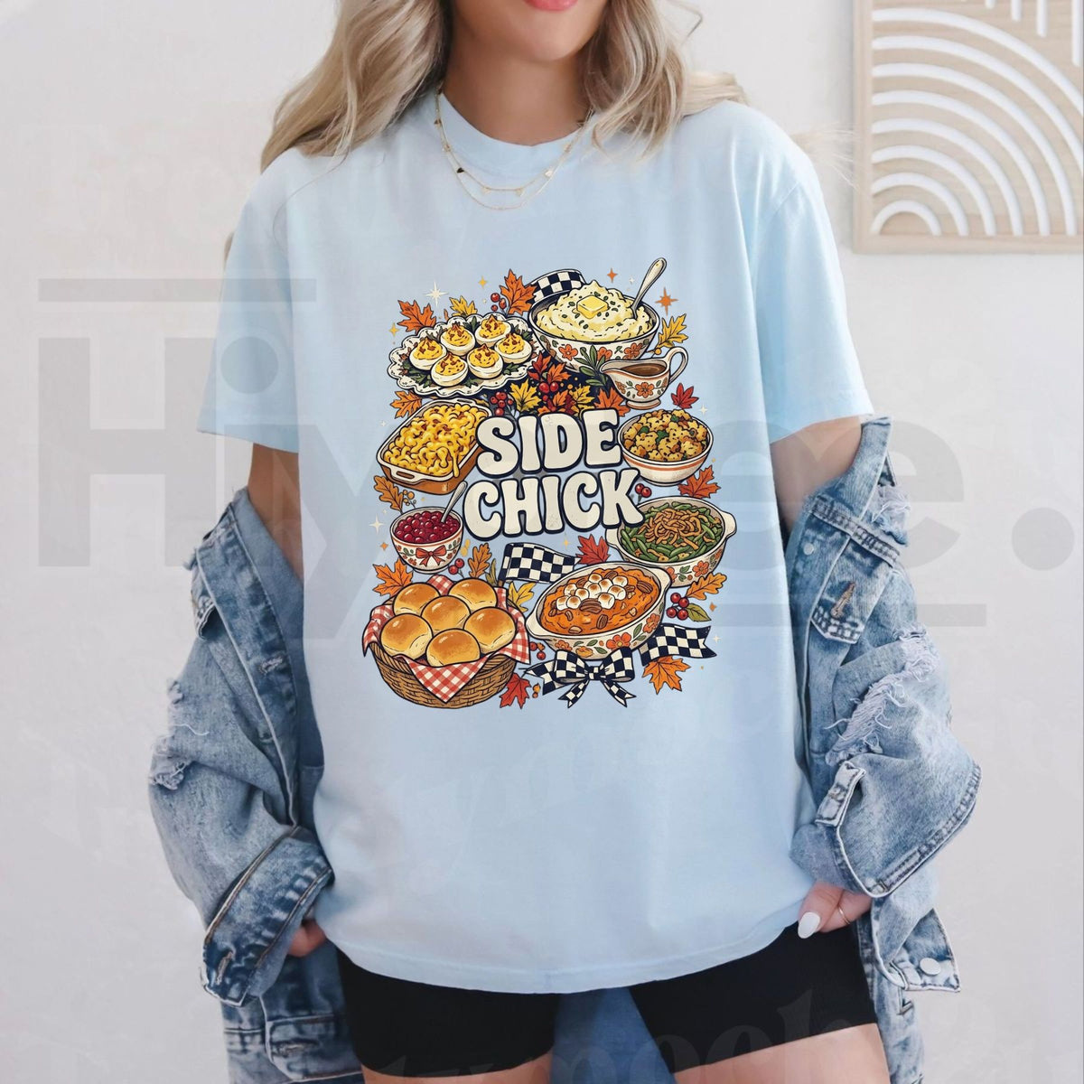 Comfort Colors Side Chick Thanksgiving T-Shirt – Retro Y2K Friendsgiving Tee