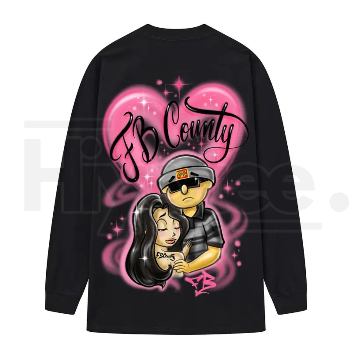 FB County Graphic Long Sleeve T-Shirt – Classic Streetwear Style, Heavyweight Long Sleeve Tee