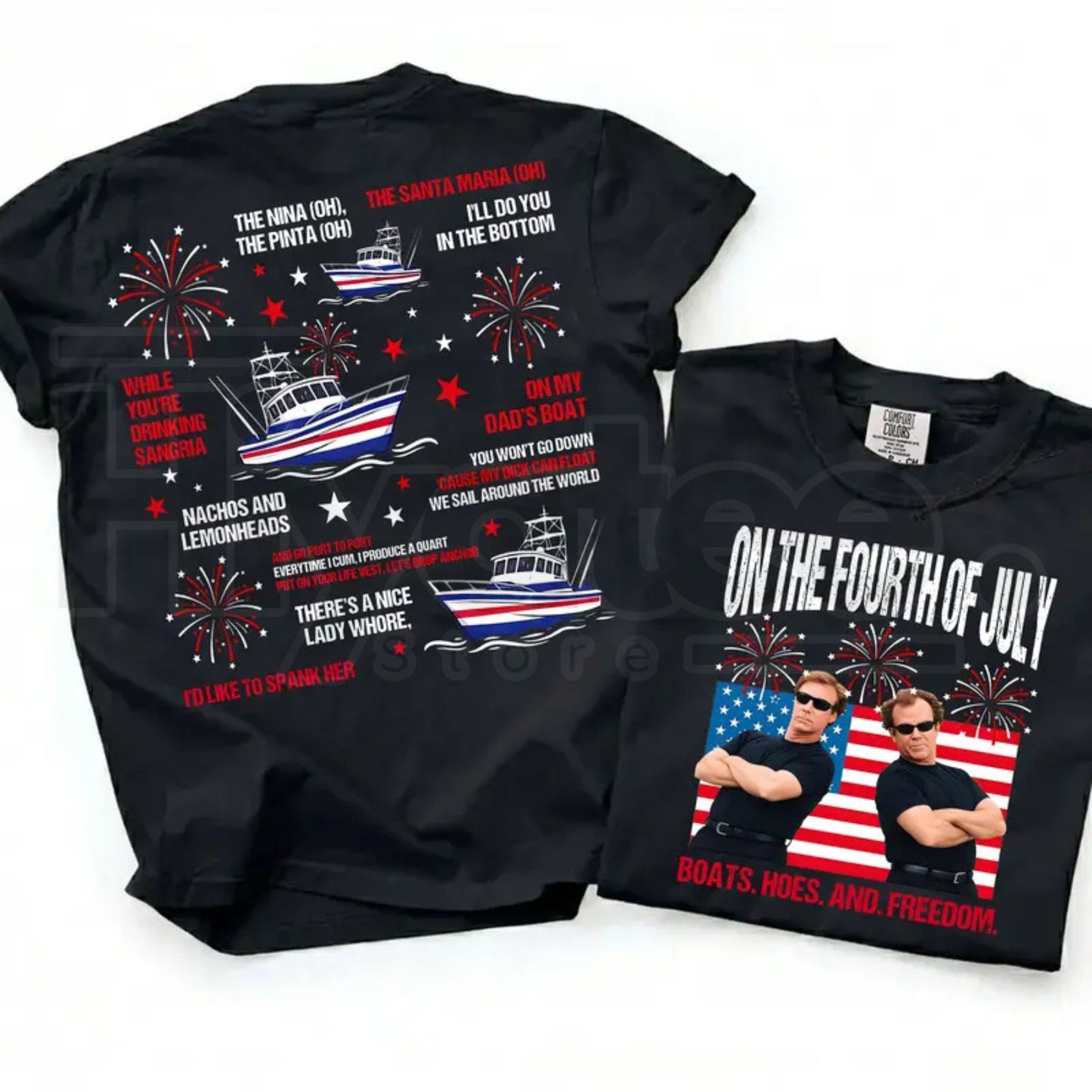Boats Hoes and Freedom Parody Shirt – Step Brothers Brand On The Fourth Of July T-Shirt, Funny Patriotic Meme Tee