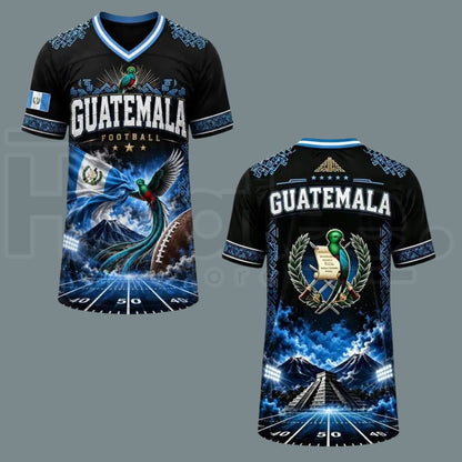 Guatemala National Team Hybrid Mesh Soccer Jersey – V-Neck Professional Sports Wear
