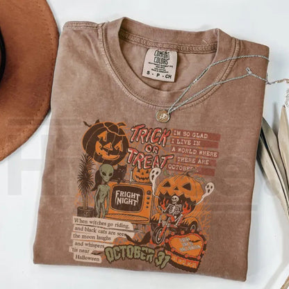 Comfort Colors Halloween Collage Shirt Retro Spooky Ghost Tee