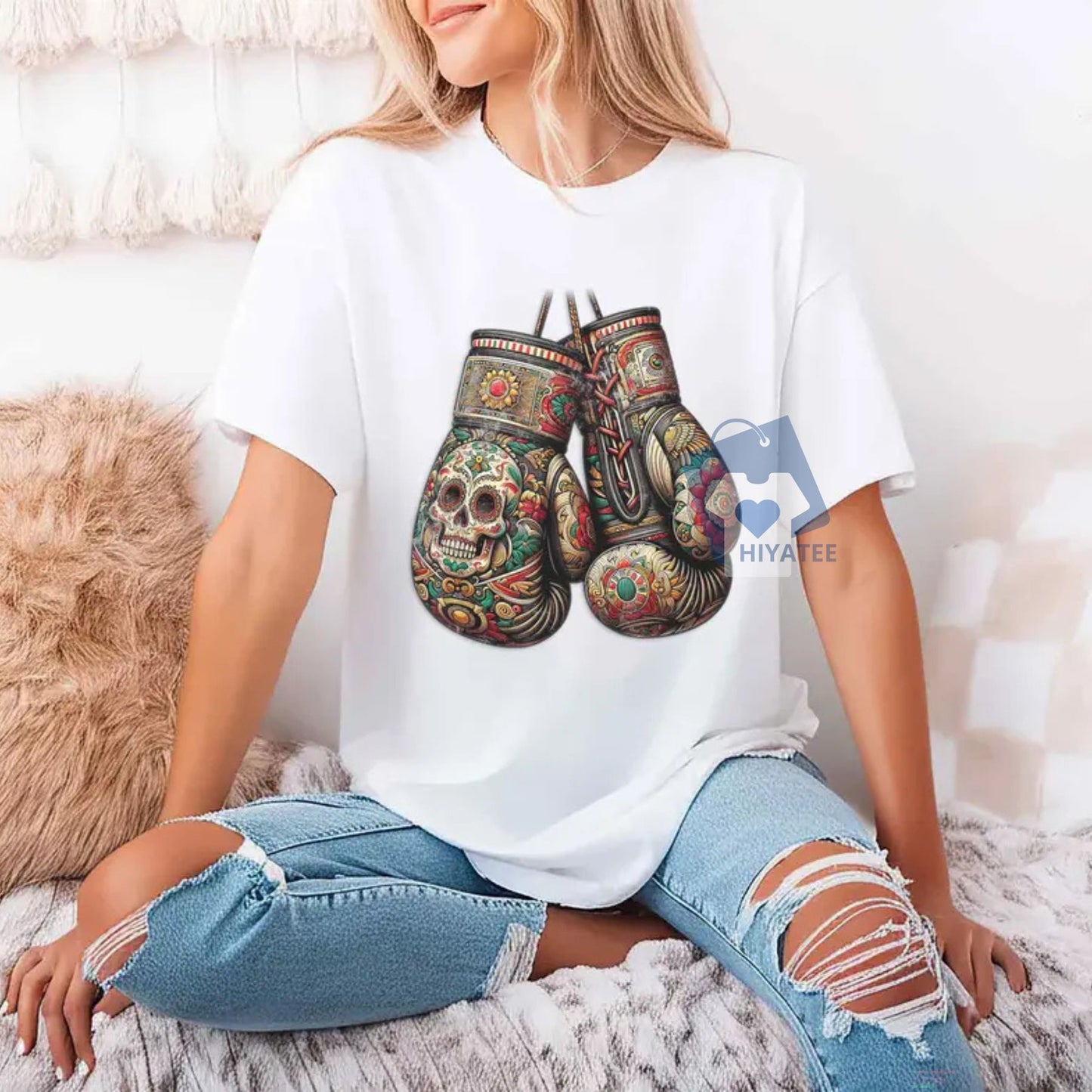 Mexican Warrior T-Shirt – Vintage Aztec Boxing Gloves Tee, Heritage-Inspired Fighter Apparel