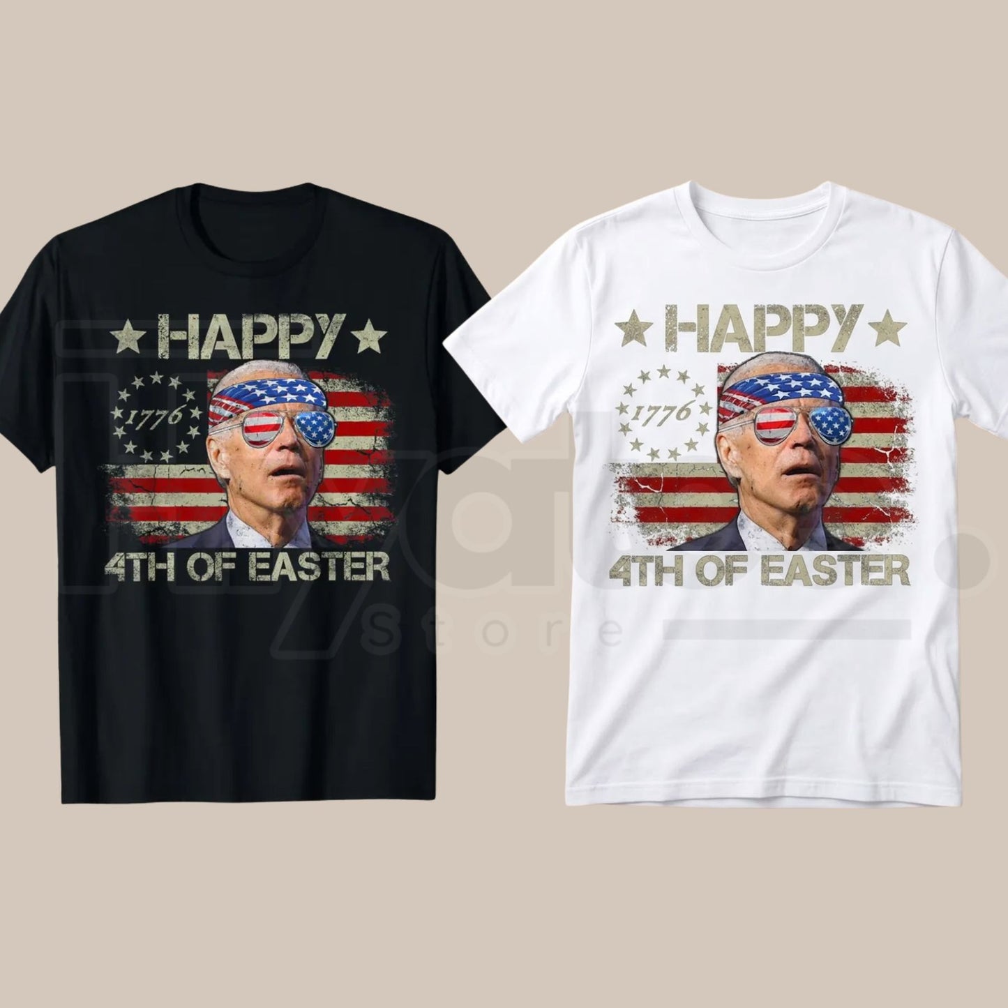 Funny Joe Biden Happy 4th of Easter T-Shirt – 250th Anniversary 4th of July Men's Flag Tee