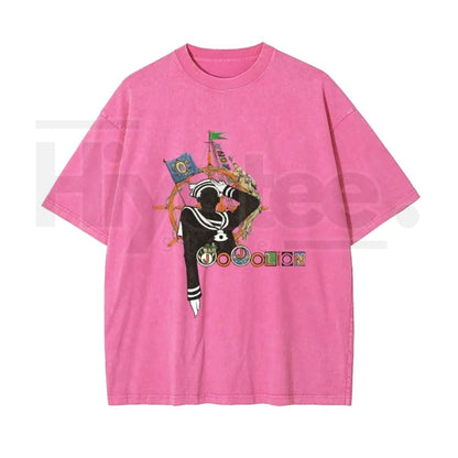 Josuke Higashikata Retro Wash T-Shirt – Anime Inspired Cotton Graphic Tee