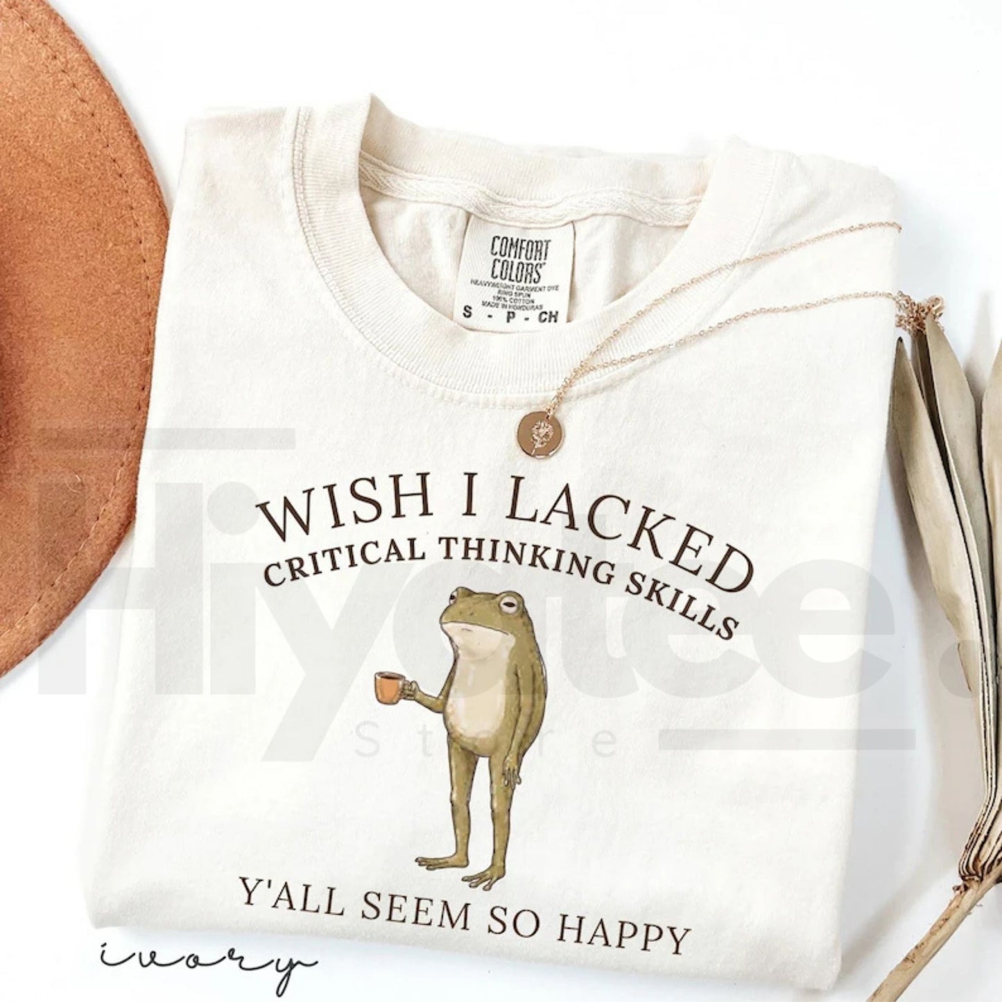Wish I Lacked Critical Thinking Skills Shirt Funny Frog Meme Sarcastic Tee