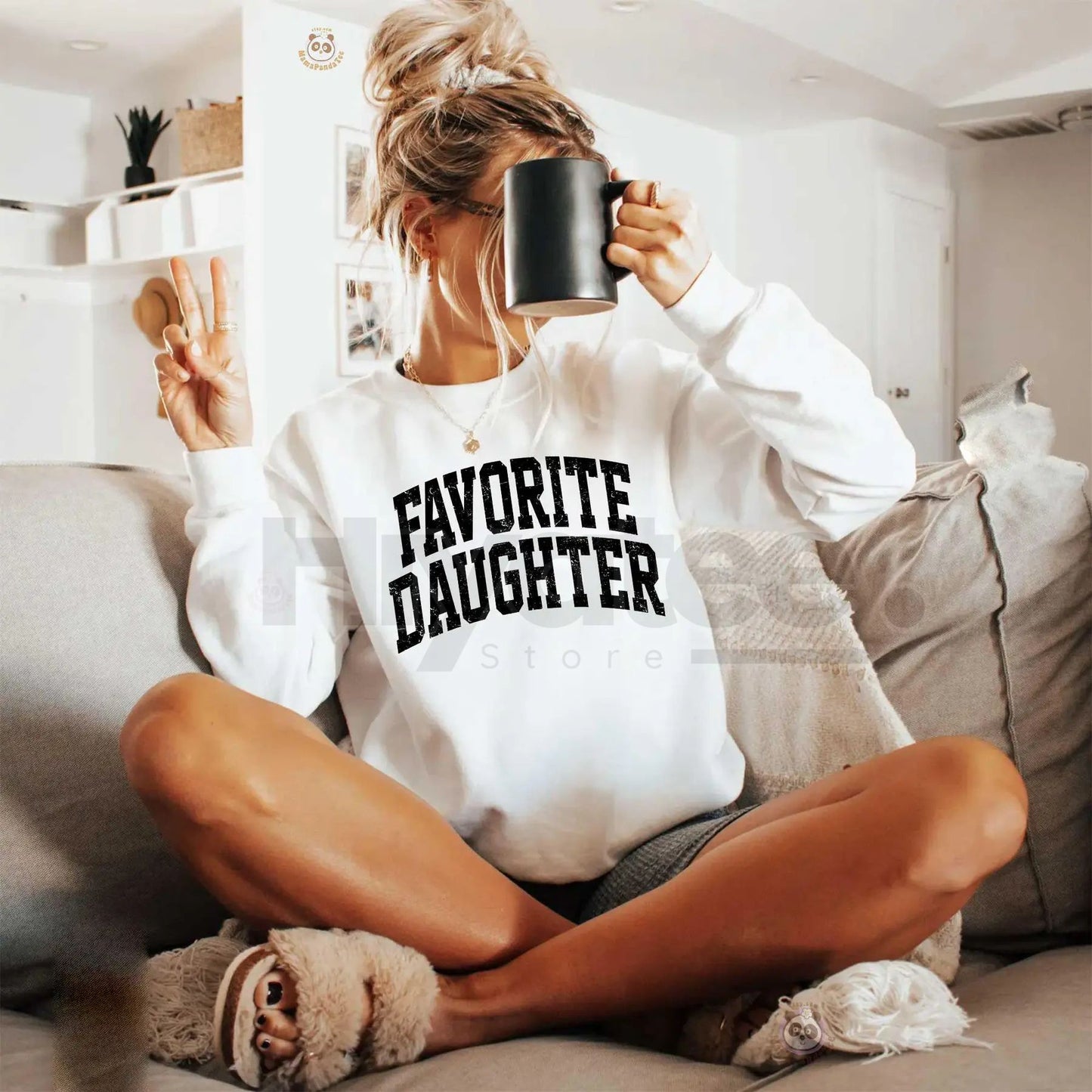 Favorite Daughter Sweatshirt: Awesome Daughter Vintage Crewneck - Funny Gift for Her