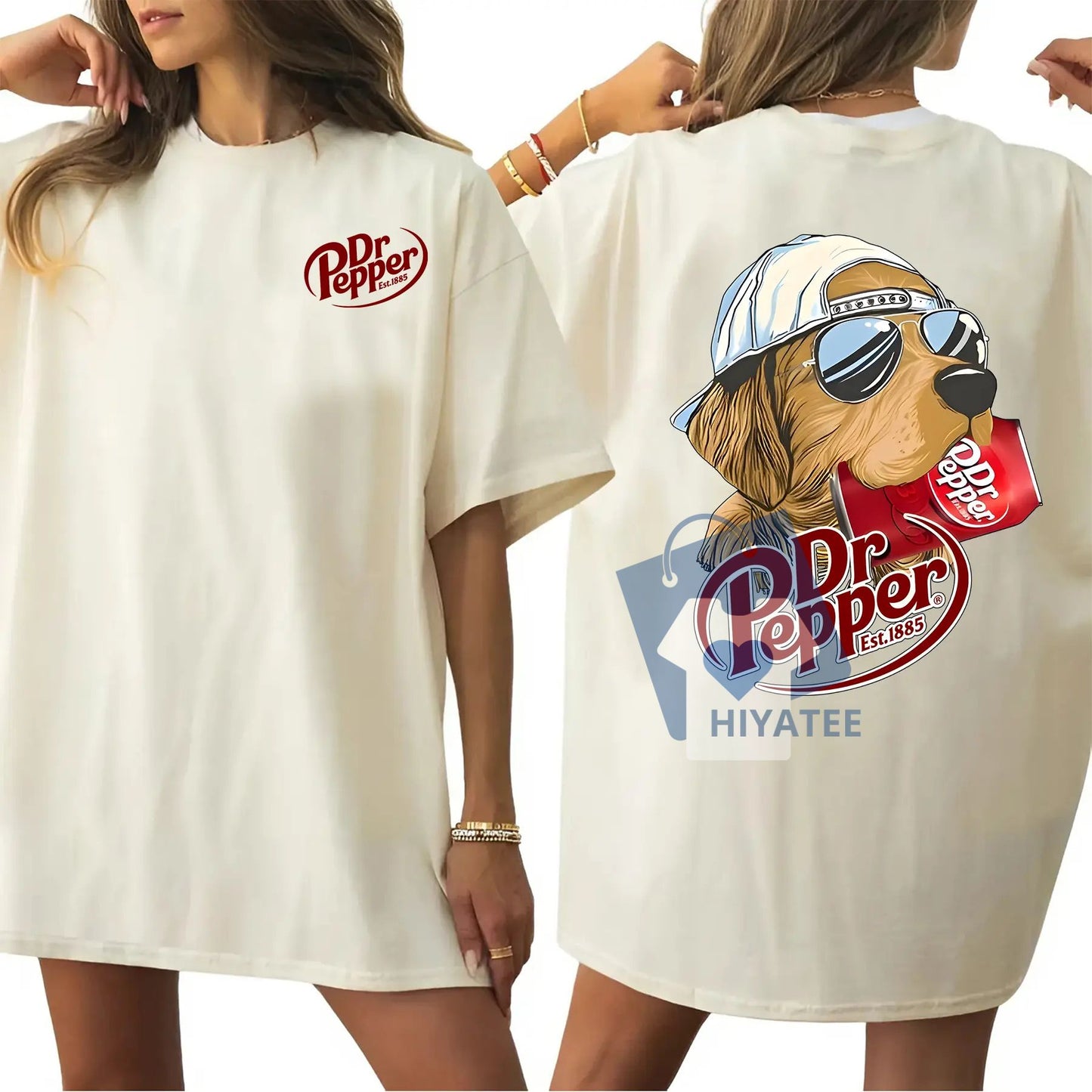Dr Pepper Golden Dog – Vintage 2-Sided Soda Graphic T-Shirt