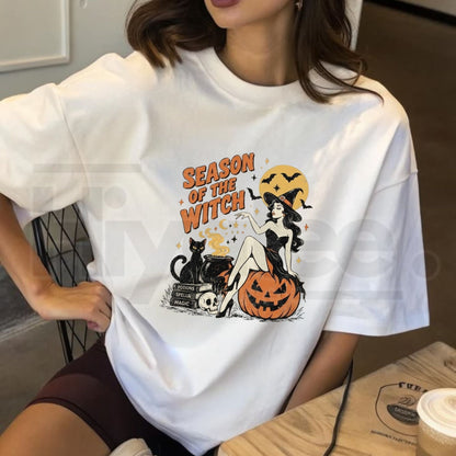 Comfort Colors Season Of The Witch T-Shirt – Vintage Pin Up Witch Graphic Tee