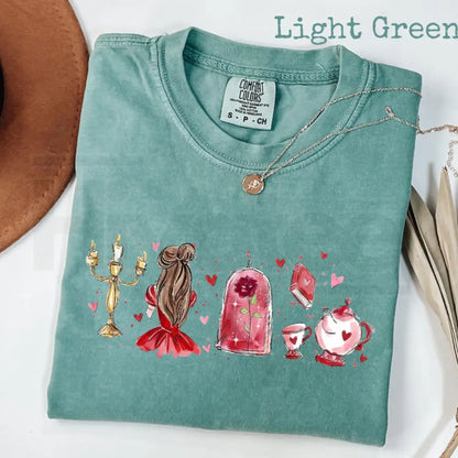 Comfort Colors® Fairy Tale Valentine Graphic Tee – Tale as Old as Time Shirt, Girly Aesthetic Girls Trip Tee