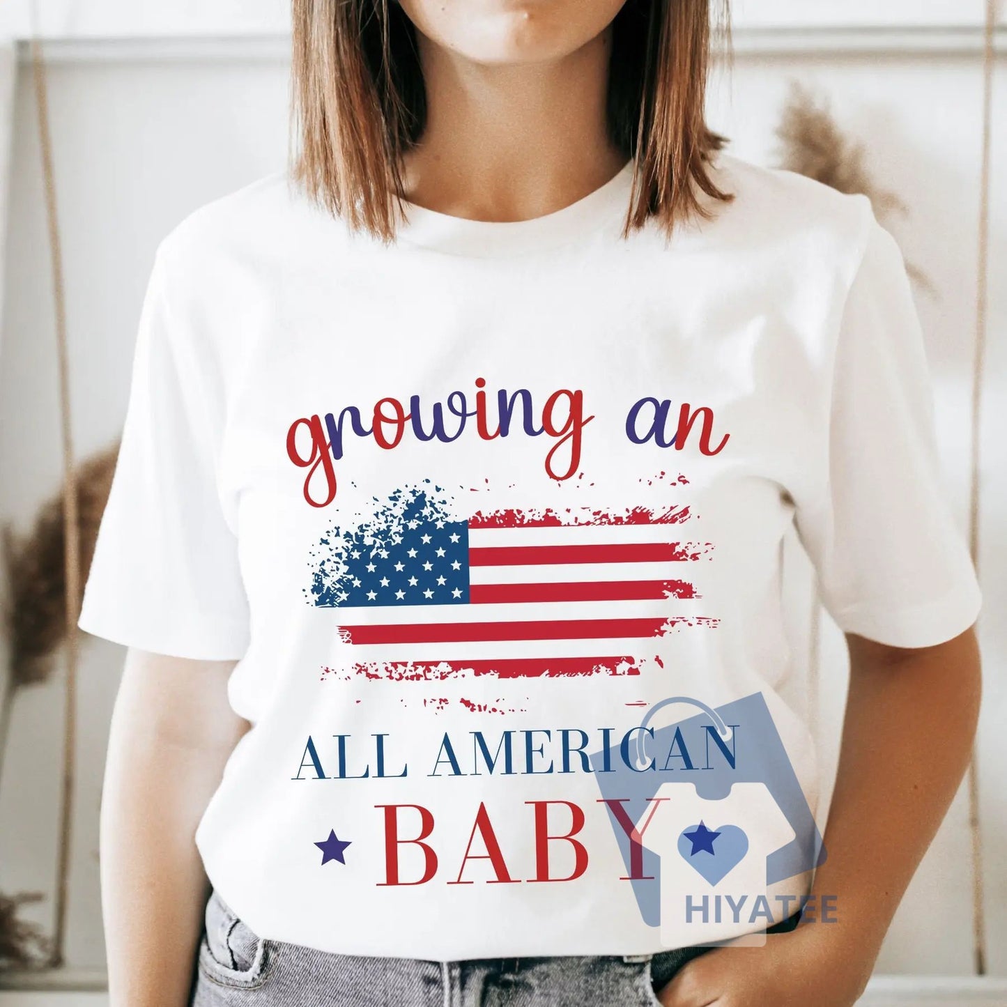 4th of July Pregnancy Announcement Shirt – Future Mom Tee, Patriotic Baby Reveal Top-Hiyatee