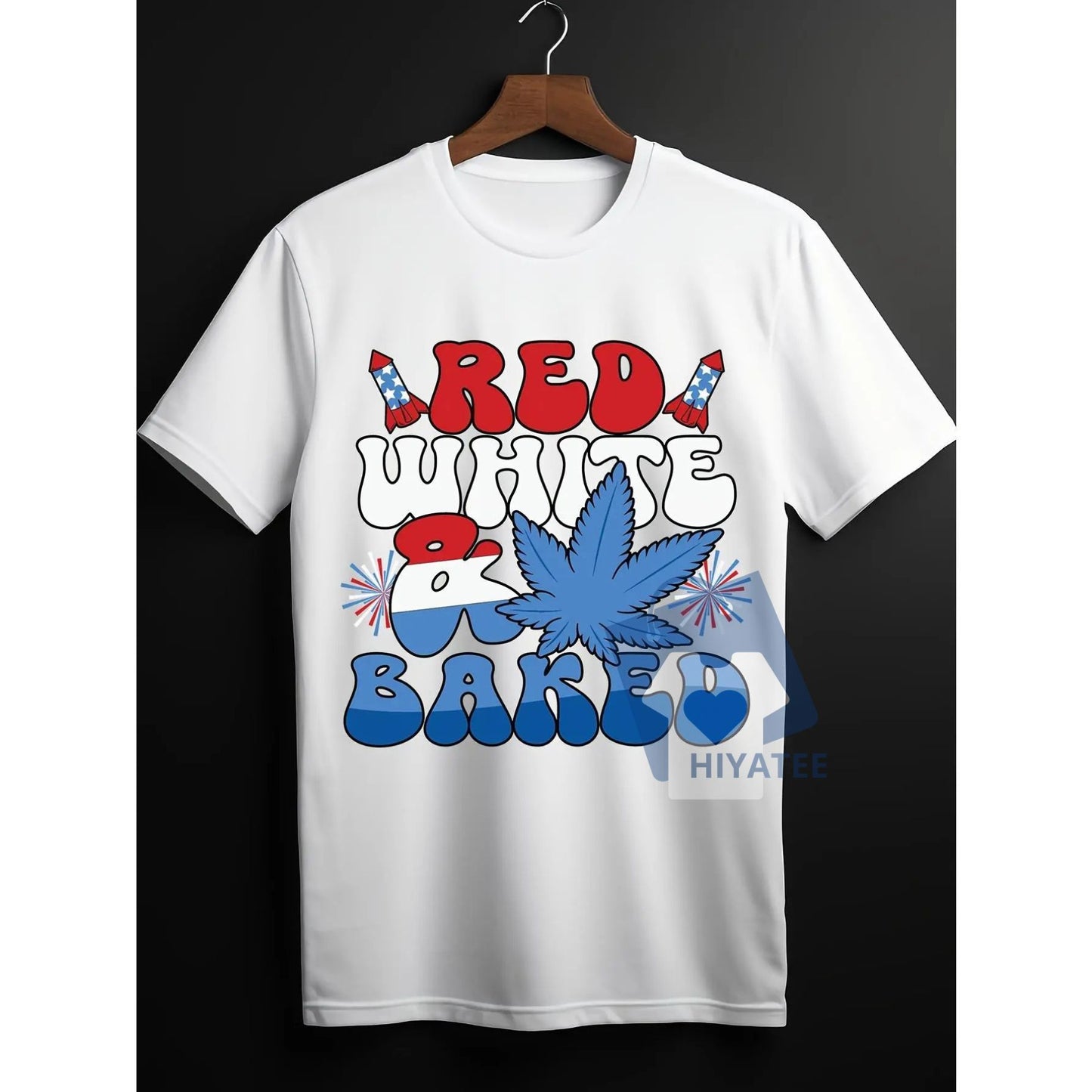 4th of July Red White Men’s Tee – Soft Summer Holiday Shirt-Hiyatee