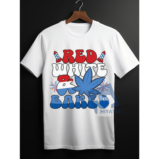 4th of July Red White Men’s Tee – Soft Summer Holiday Shirt-Hiyatee